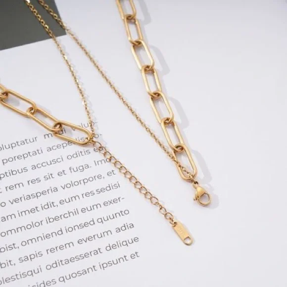 18K Gold Plated Layering Heart Lock Pendant Necklace - Picture 14 of 14